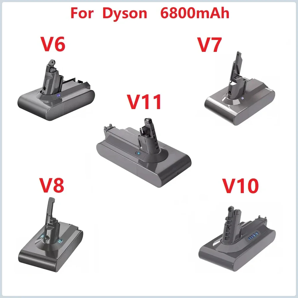 

Dyson V8 V7 Vacuum Cleaner Battery SV10 6800mAh 21.6V Full/Fluffy/Animal Cleaning Battery and 6.80mAh Replacement Li-Ion Battery