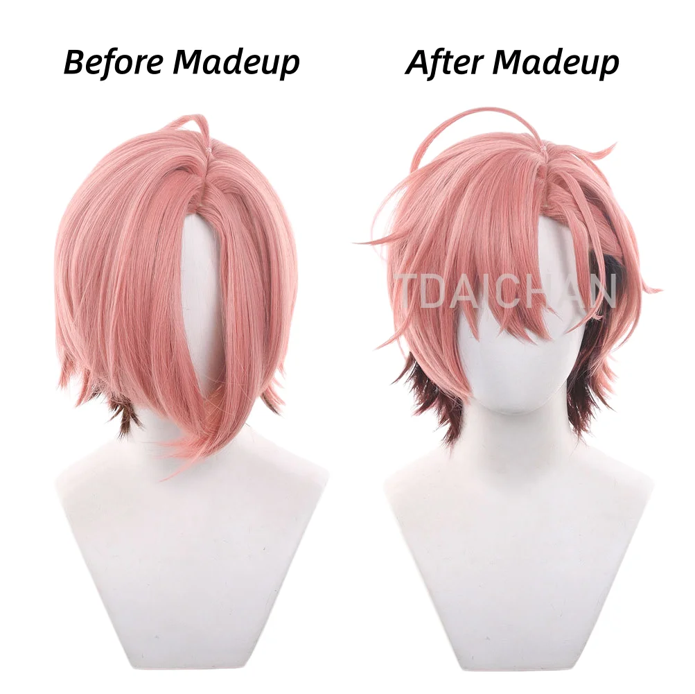 Ensemble Stars Cosplay Wig Kojika Juis Green Madoka Nozomi Wine Hair Kuon Mashu Tsuzura Chitose Halloween Party Costume  Prop view 4