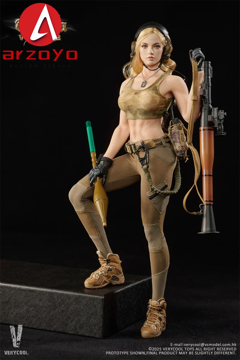 VERYCOOL VCF-2069 Figurka Żołnierki Pustynnej Thalia w Skali 1/6, 12-calowy, Silikonowy, Męski Korpus Platynowy do Kolekcji