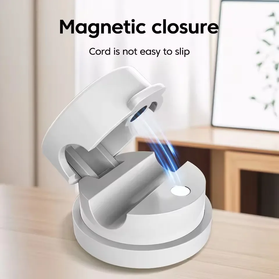 8 Pack Magnetic Cable Clips – Cord Holder Organizer For Desk, Nightstand, Phone Charger & Computer – White