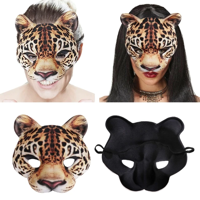 Lampart Maska Halloween Półmaska ​​Leopard Carniva Maska Maskarad
