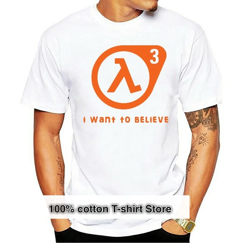 

Half Life T Shirt Half Life 3 I Want To Believe T-Shirt 100 Percent Cute Tee Shirt Basic XXX Short Sleeve Man Tshirt