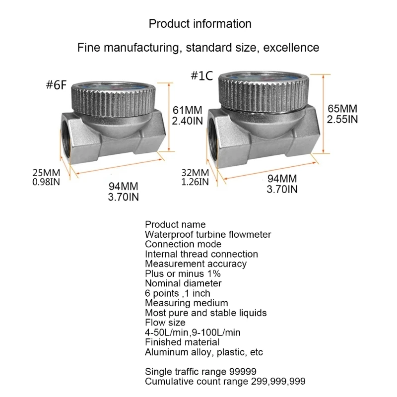 Waterproof Digital Flowmeter Liquid Water Meter Meter Oil Flowmeter