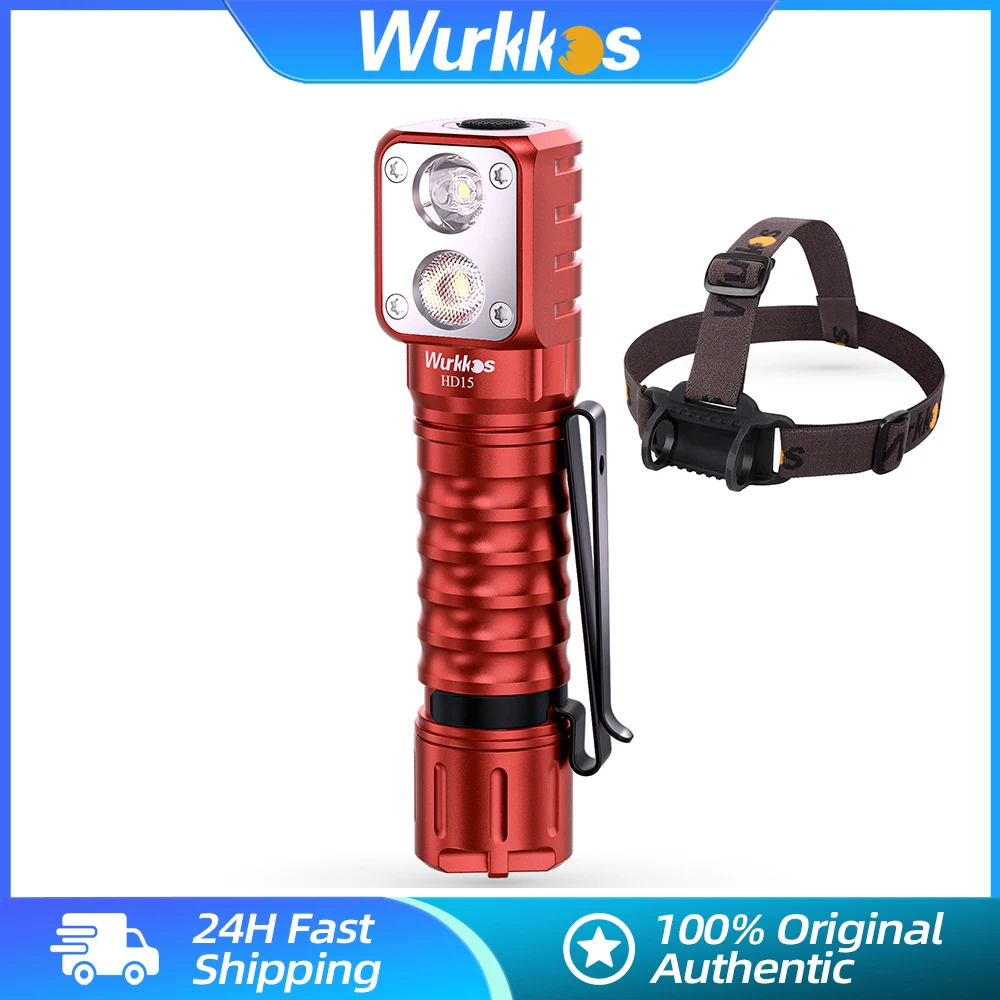 

Wurkkos HD15 HD15R Headlamp 18650 Rechargeable LED Lamp IP68 Powerful Fishing Hiking Running Light Power Bank Magnetic Tail Cap