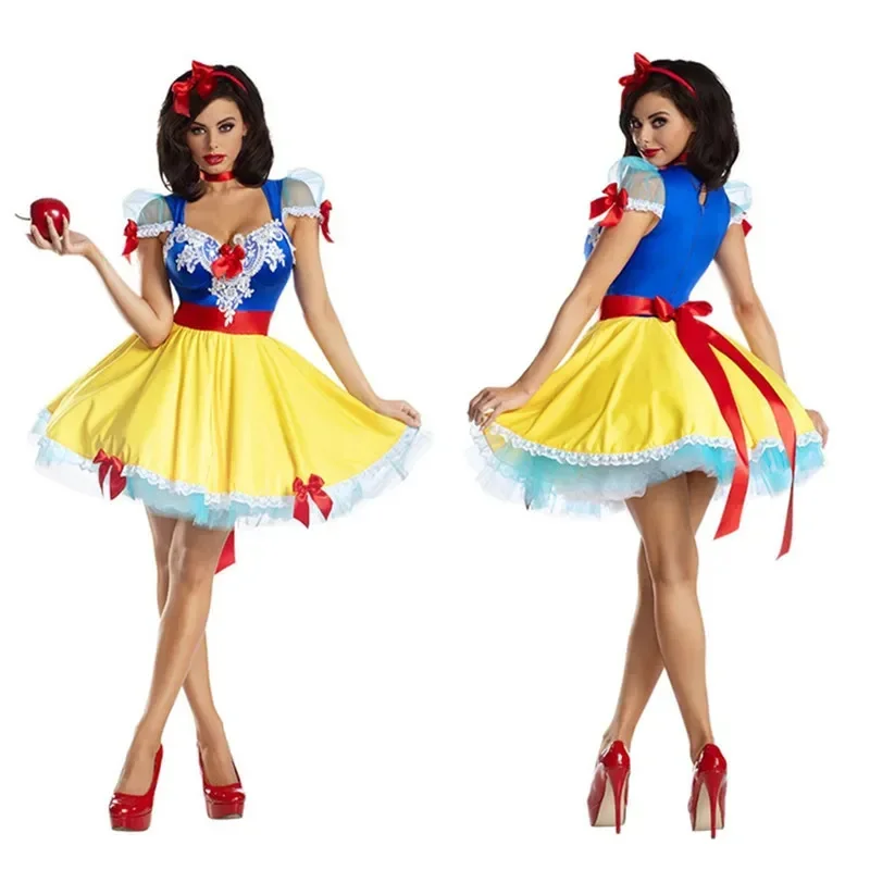 Sexy adult anime snow white princess party dress fantasy fairy tale women dress Queen Halloween costumes fancy dress