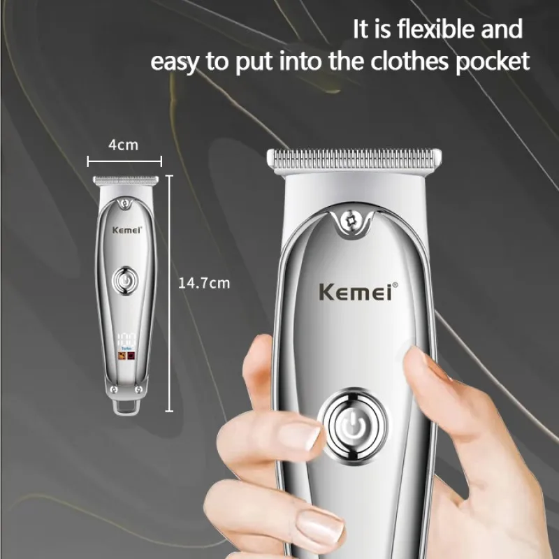 Kemei USB Electric Hair Trimmer for Man Small Size Cordless Clippers Professional Beard Hair Cutting Machine Barber Rechargeable