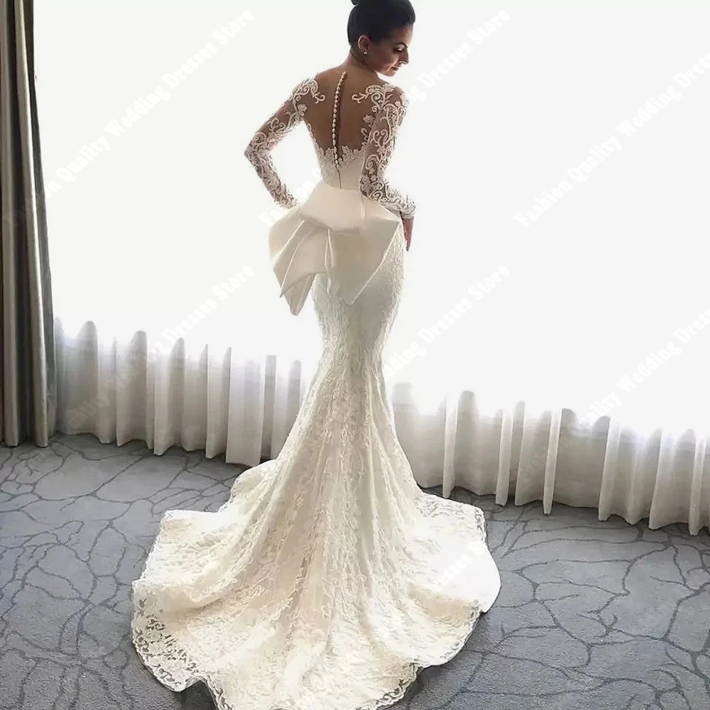 Luxuoso sereia vestidos de casamento feminino simplicidade querida colarinho vestidos de festa de noiva impressão vestidos de novias personalizado