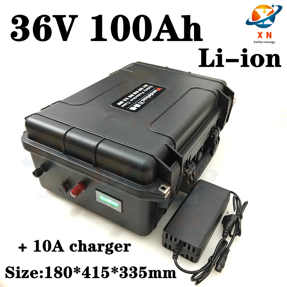 waterproof 36V 100Vh lithium ion battery BMS for 4000W 2000w tricycle scooter golf cart Solar energy EV +10A charger