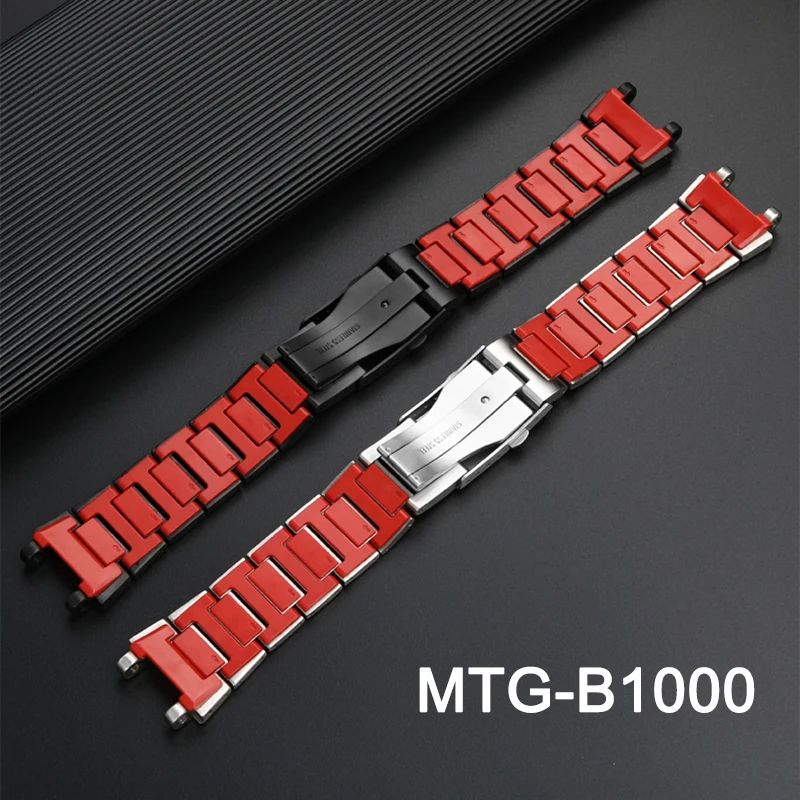 カカシオステンレススチールウォッチバンド,プレミアムウォッチ,アクセサリー,レジンブレスレットG-SHOCK, MTG-B1000