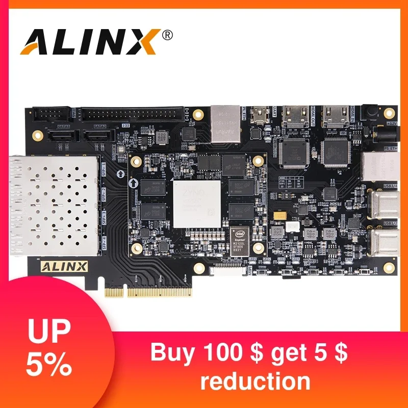 ALINX AX7Z100: XILINX Zynq-7000 SoC XC7Z100 ZYNQ ARM 7100 FPGA Development Board SoMs PCIE Accelerator Card SFP 8G eMMC