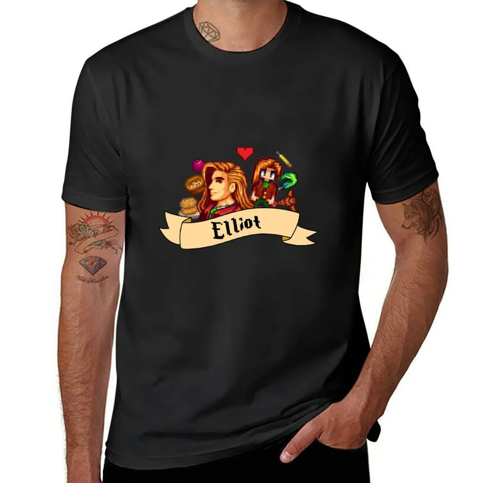 Elliot Stardew Valley T-Shirt Short sleeve tee blanks korean fashion oversizeds mens clothing