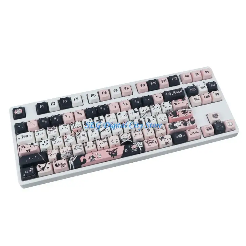 

U75B Charm CatsThemed MAO Height Keycaps For 61 87 96 98 104 108 Mechanical Keyboards