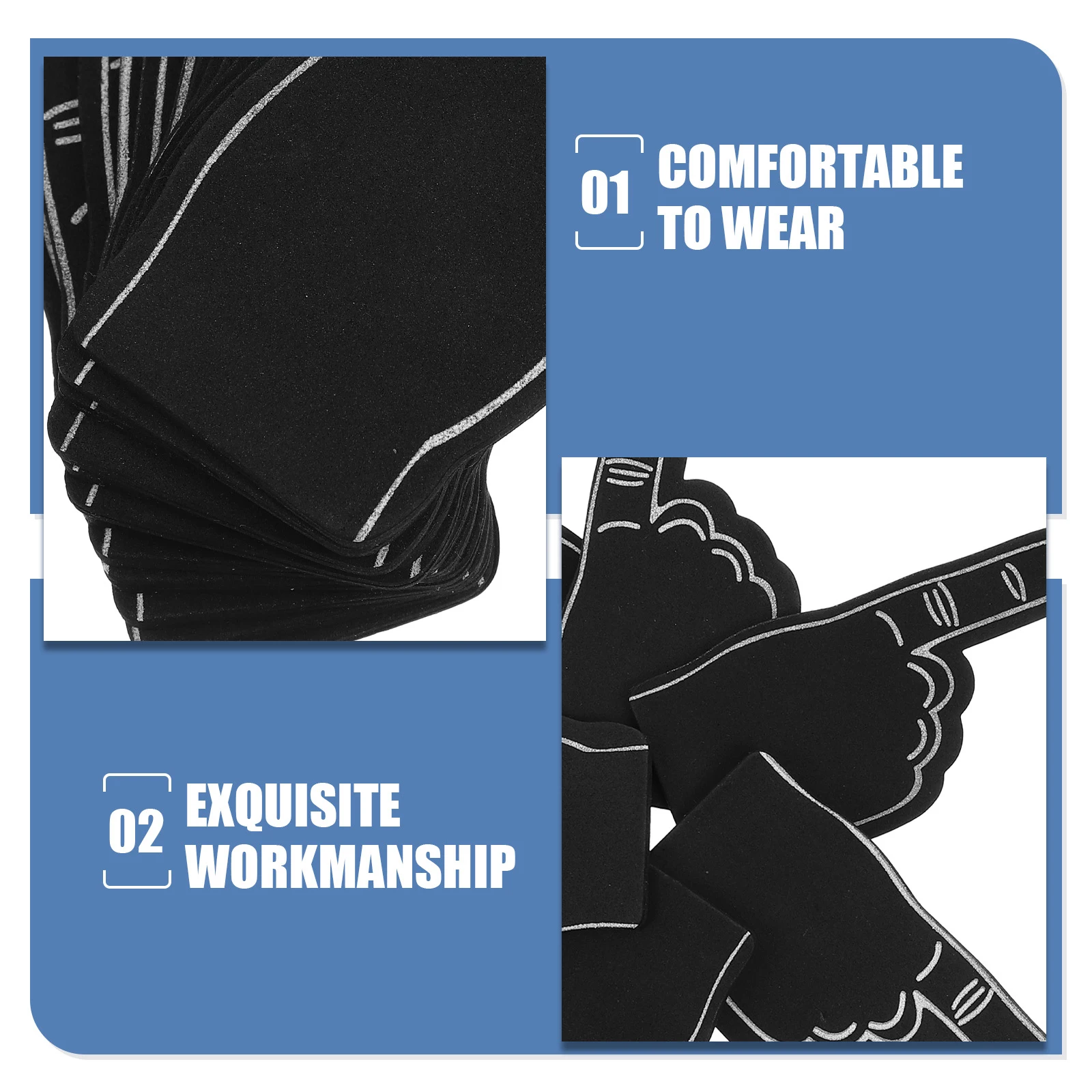 

12Pcs Foam Finger Cheer Props Party Noise Makers Sports Fans Accessories Soccer Basketball Game Team Spirit Loud Cheering