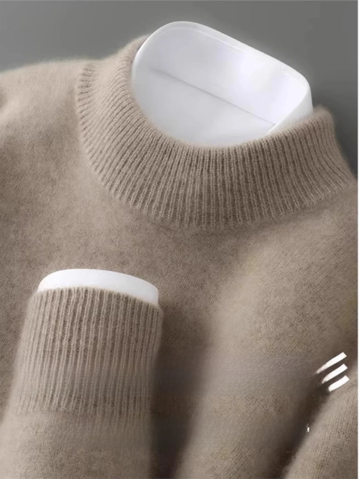 

Men's Thiened Woolen Sweater f High Collar Knitted Loose Winter Warm Base irt Double Tead Seven Needle Casual Faion