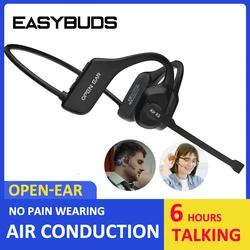 EASYBUDS Handsfree Bluetooth Air Bone Conduction Earphones With Noise Cancelling Boom Microphone Business Open Ear Headphones