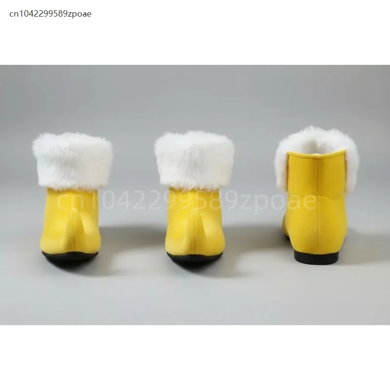 Natal elfo papai noel sapatos amarelos botas de tornozelo com sinos festa de natal role play acessórios festa palco desempenho prop