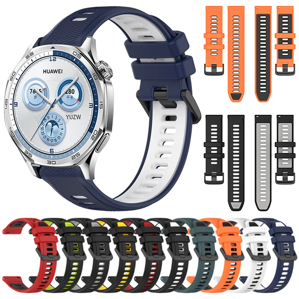 Силиконовый ремешок для часов 20 мм 22 мм для Huawei GT 5 4 3 SE 2 Runner 46 мм Ремешок для часов 3/4 Pro GT2 GT3 42 мм Браслет HONOR Magic 2 GS 3i