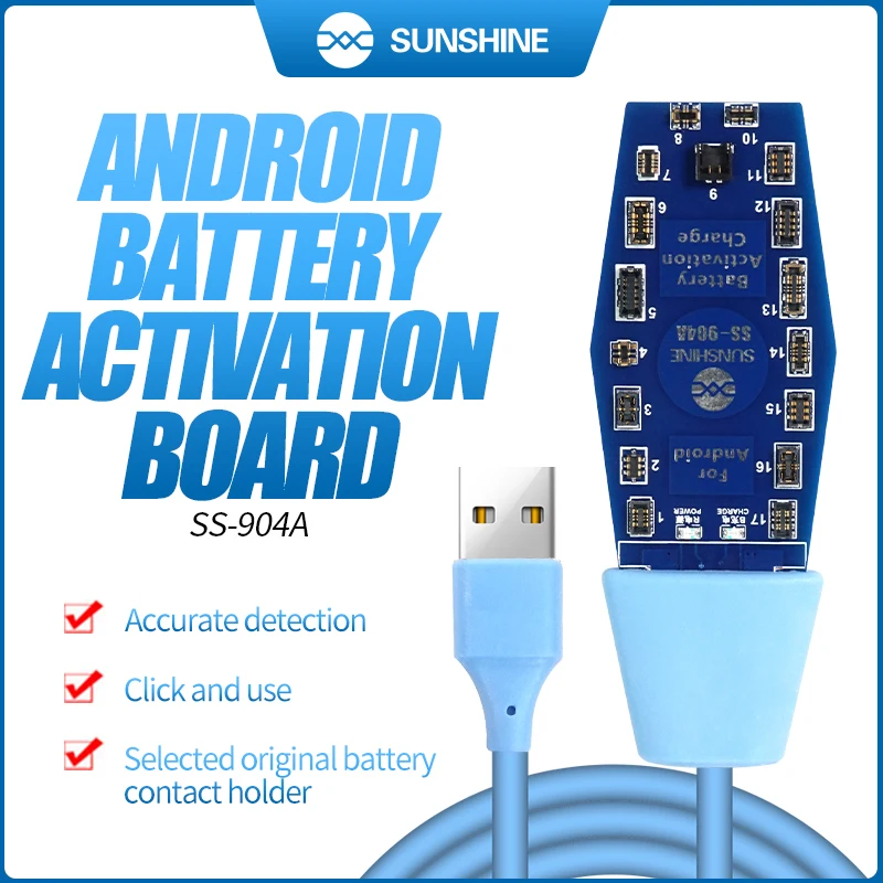 SUNSHINE SS-904A-Placa de activación de batería Android, herramienta de reparación de teléfono de carga rápida
