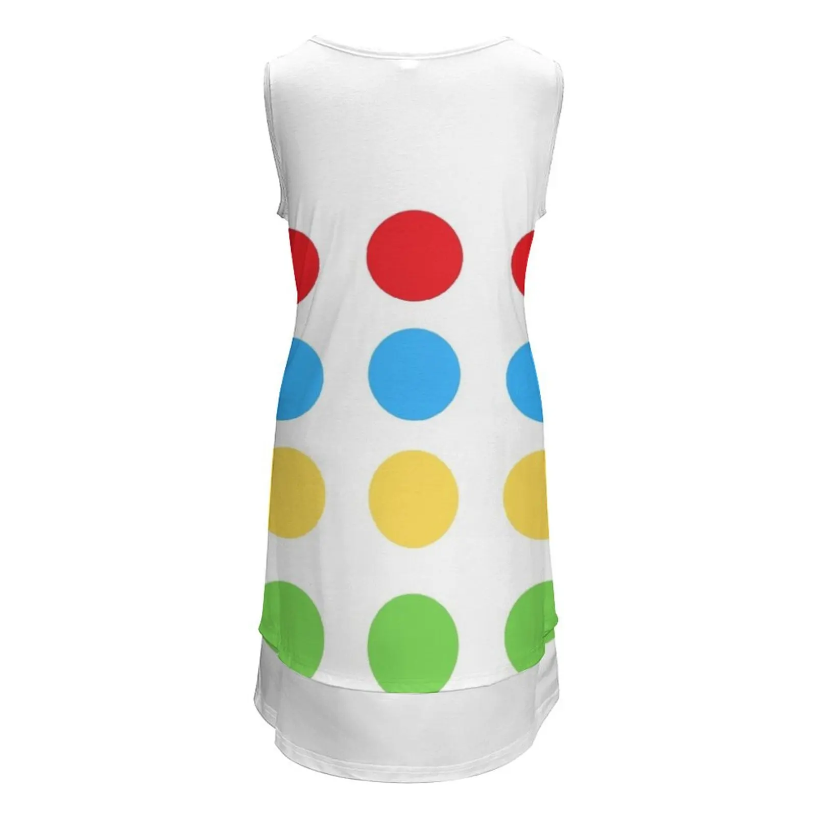 Twister Game Halloween Costume Sleeveless U-Neck Fake Two Piece Dress woman dress Women's summer long dress