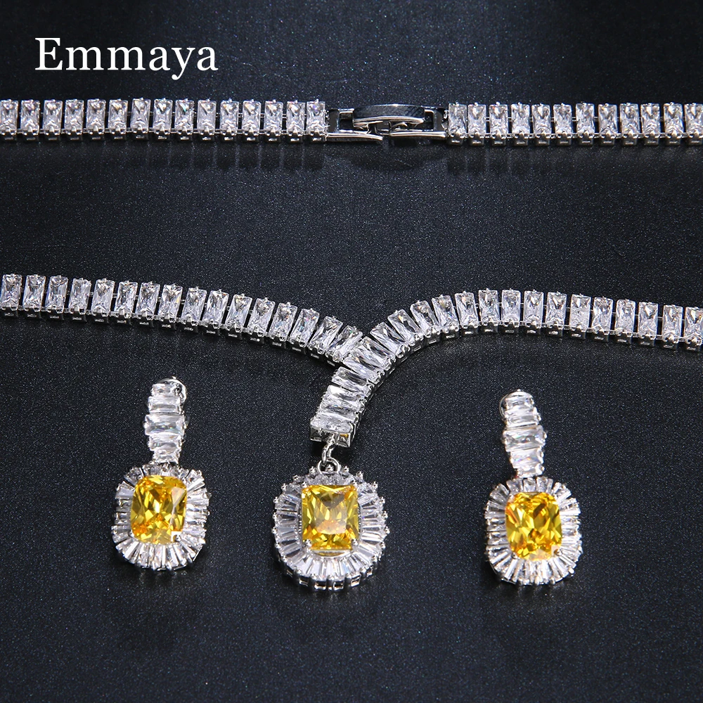 Emmaya New Arrival Geometry Shape Design Noble Cubic Zircon Jewelry Set For Women&Girls Fashion Banquet Fascinating Gift