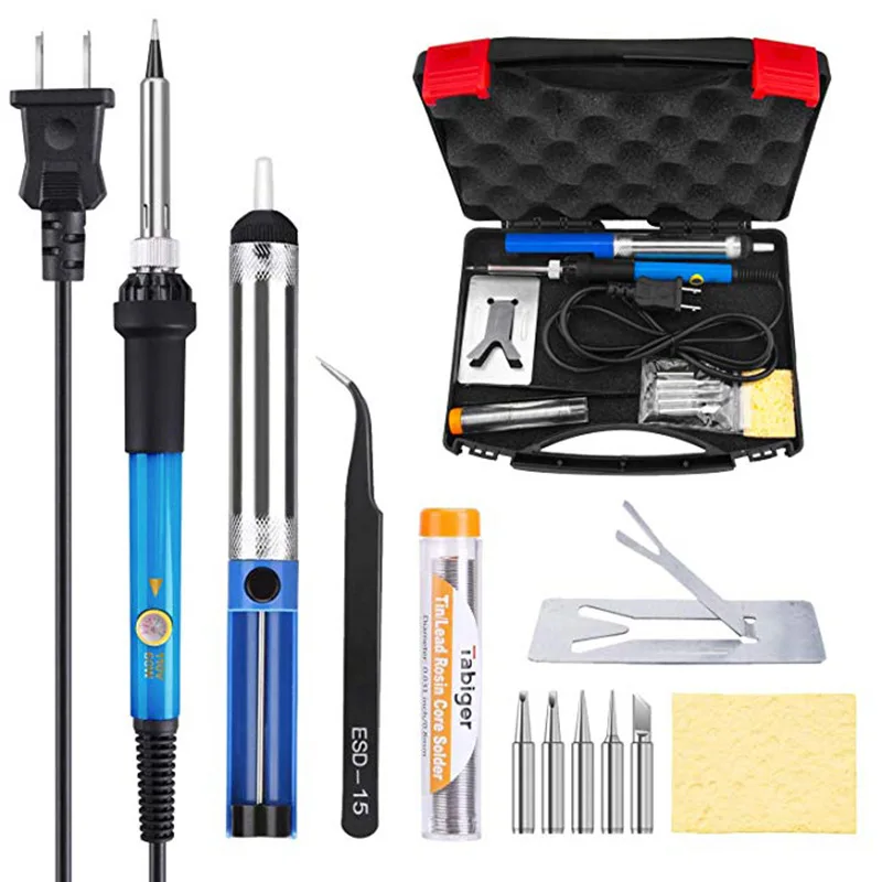 

Electric Soldering Iron Set US/EU Home Appliance Repair Welding Tool Box Kit Thermostatic Electric Soldering Iron