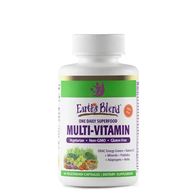 Mezcla de la Tierra, 48 Superfoods Orgánicos, Probióticos, Vitaminas A, B12, C, D, K2, Multivitaminas de Superfood Rico de Hierro Diario
