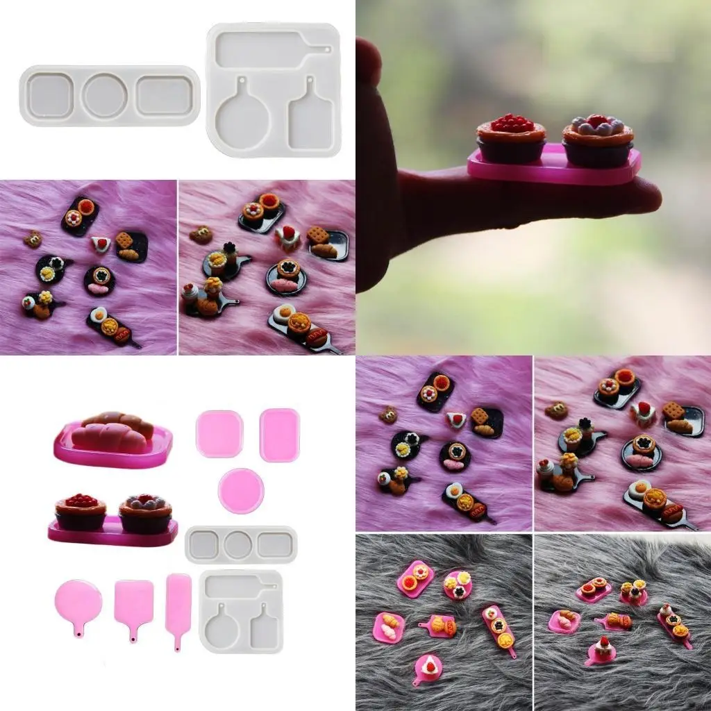 

Круглый квадратный поднос, подвесная форма для DIY, брелок, ювелирные изделия, эпоксидные формы для еды, напитков