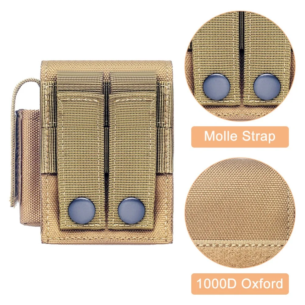 Тактический подсумок Molle, охотничий подсумок для одного пистолета, компактный аккумулятор EDC, сумка для хранения зажигалки, мини-поясная сумка для сигар