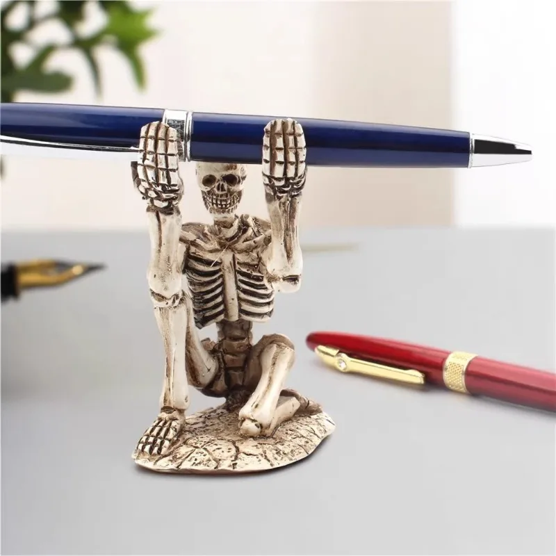 Cross-border Skeleton Pen Holder Creative Desktop Shelf Skeleton Decorative Stationery Resin Ornament Storage Wholesale