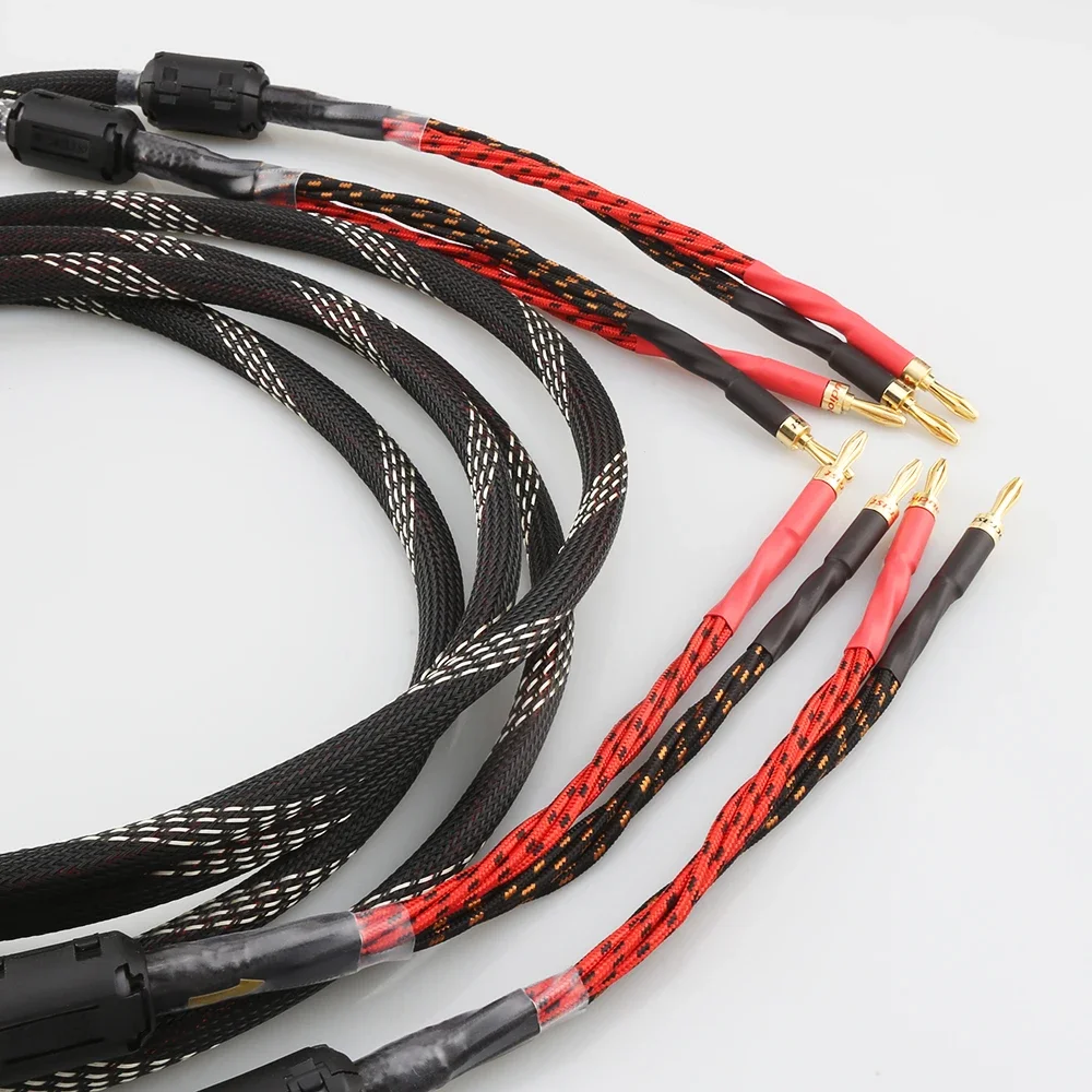 Одна пара акустических кабелей Audiocrast HIFI, усилитель HI-End, акустический кабель 4N OFC с разъемом типа «банан»