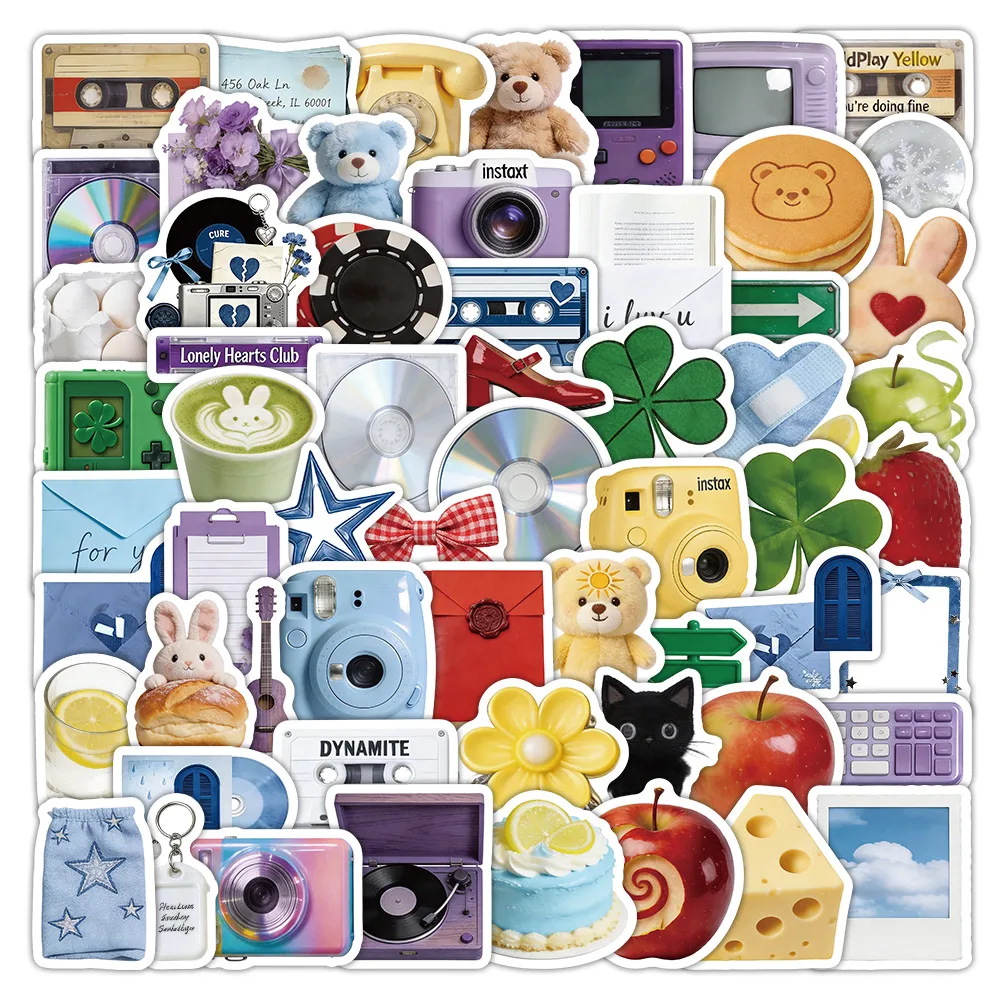 Vibrant Colorful INS Style Stickers 103Pcs for Creative Diary Decoration lukesen Peel Joy Sticker Store