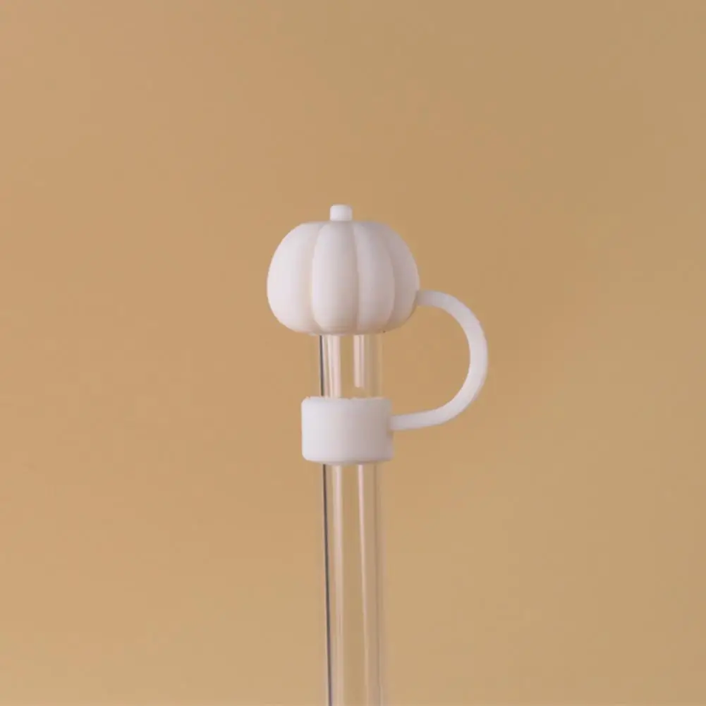 Pumpkin Silicone Straw Lids Festive Drink Accessories Fall Pumpkin Silicone Straw Cap Set for 30/40 Oz Tumbler Cup Reusable