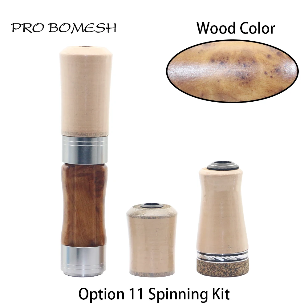 Pro Bomesh Holz Spinning Casting Reel Sitz Split 3A Kork Griff Kit DIY Forelle Angelrute Gebäude Komponente Reparatur Zubehör – Detail 32