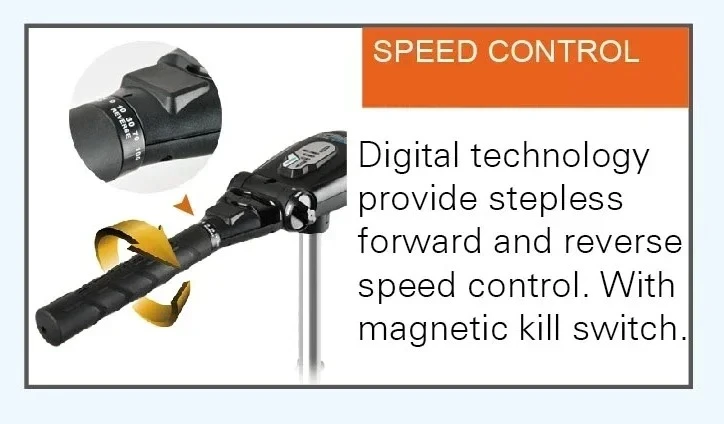 12V 3HP/Brushless Motor 900W Tiller Handle Stepless Speed Control Fishing Electric Engine