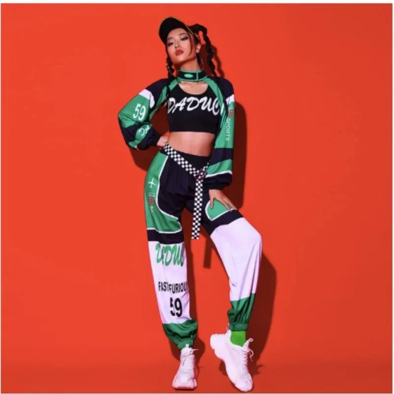 

Candy 2025Neon Green Kpop Girl Group Outfits Одежда в стиле хип-хоп Верхние брюки Джаз Ночной клуб DJ Street Dance Rave Festival Одежда Wom