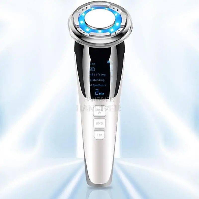 EMS Gesichtsmassagegerät LED-Lichttherapie Sonic Vibration Faltenentfernung Hautstraffung Hot Cool Treatment Hautpflege Schönheitsgerät