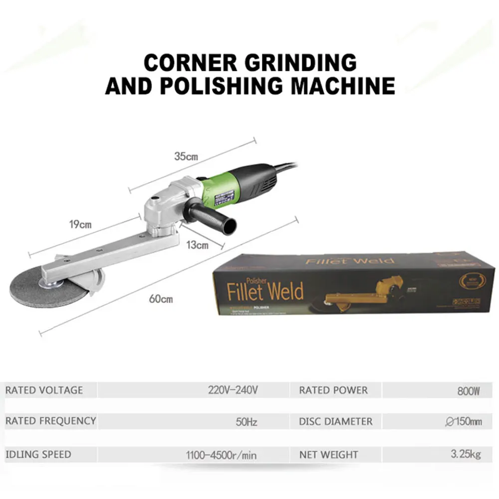 800W attachment arm for weld grinder Stainless steel corner grinding machine electric welding seams polisher