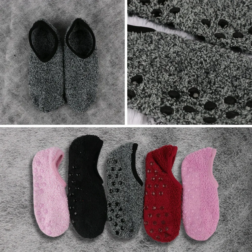 

New Anti-slip Womens Floor Socks Warm Soft Ankle Sock Fleece Breathable Yoga Slipper