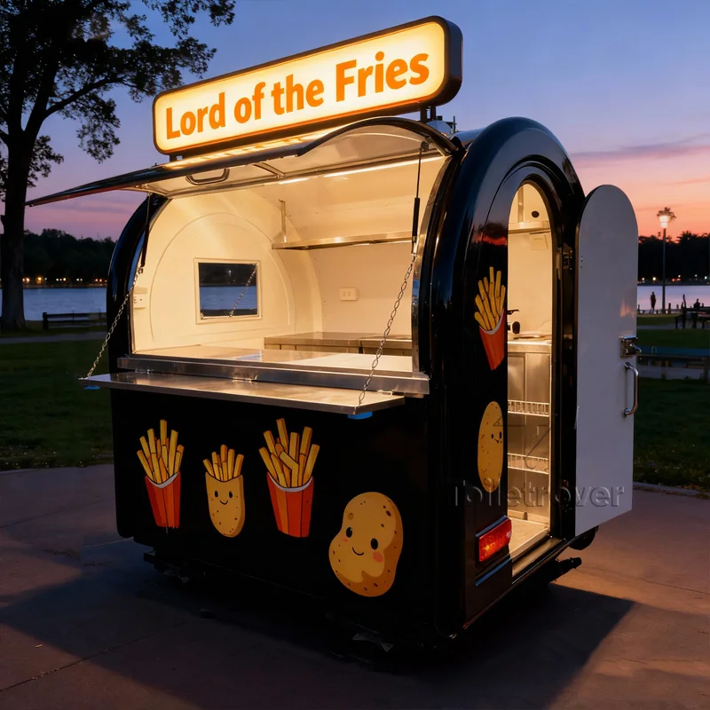 

New Design Mobile Kitchen Food Trailer Hot Dog Pizza Burger Charcoal Bbq Doner Kebab Food Truck from China