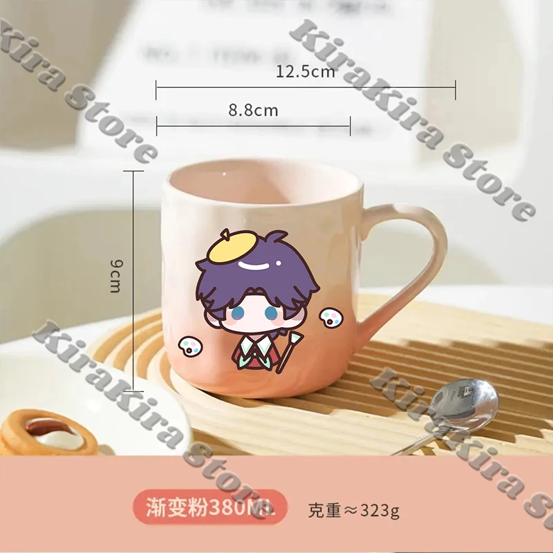 Love and Deepspace Anime Gradient Ramp Ceramic Mug Cup Rafayel Zayne Adorable Xavier Cosplay Cute High Quality Milk Cups