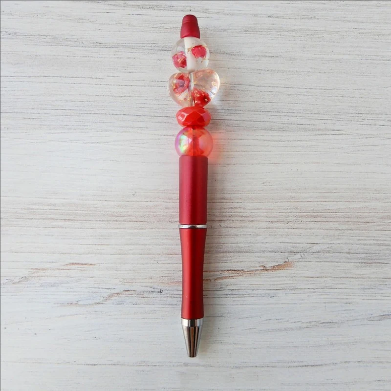 

20 шт., красная серия, заготовки для ручек из бисера, сделай сам, ручки из бисера для поделок, шариковые ручки, подарок для школы, офиса, канцелярские принадлежности