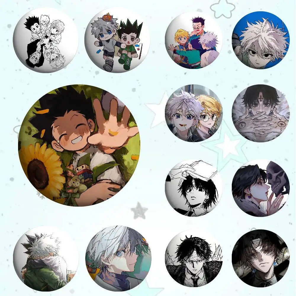 أمين H-HUNTER H-HUNTER شارات شارات الكرتون دبابيس مستديرة على ظهره سترة الاكريليك زر دبابيس جمع الهدايا