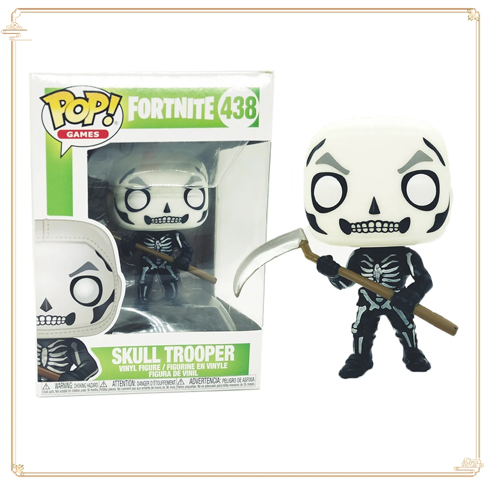 FUNKO Pocket Toy Figures Classic Game Fortnite Doll Model Skull Trooper Handmade Collection Christmas Gift Ornament Toy Handmade