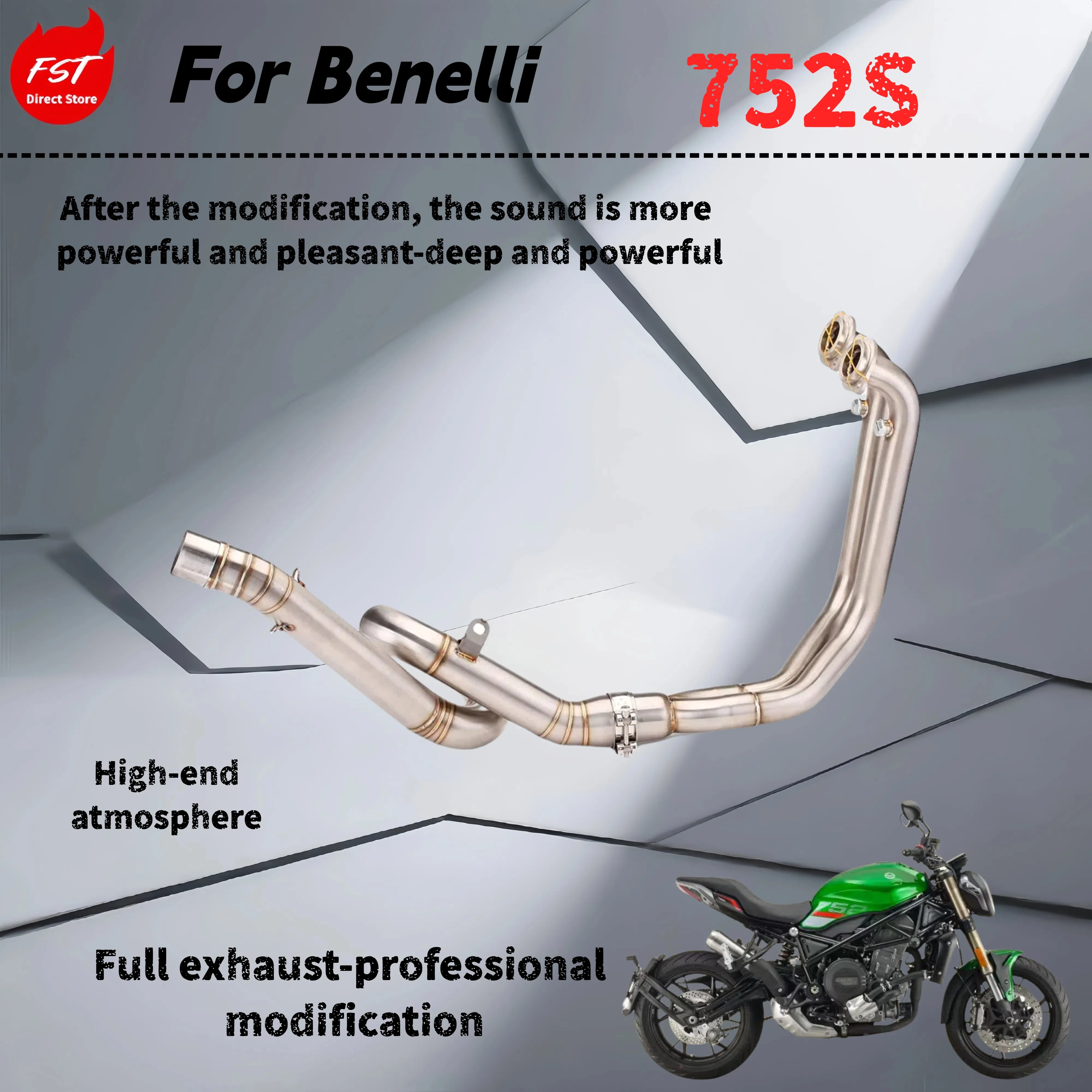 

For Benelli 752S-Modified front exhaust pipe-The sound is deep, rich and powerful