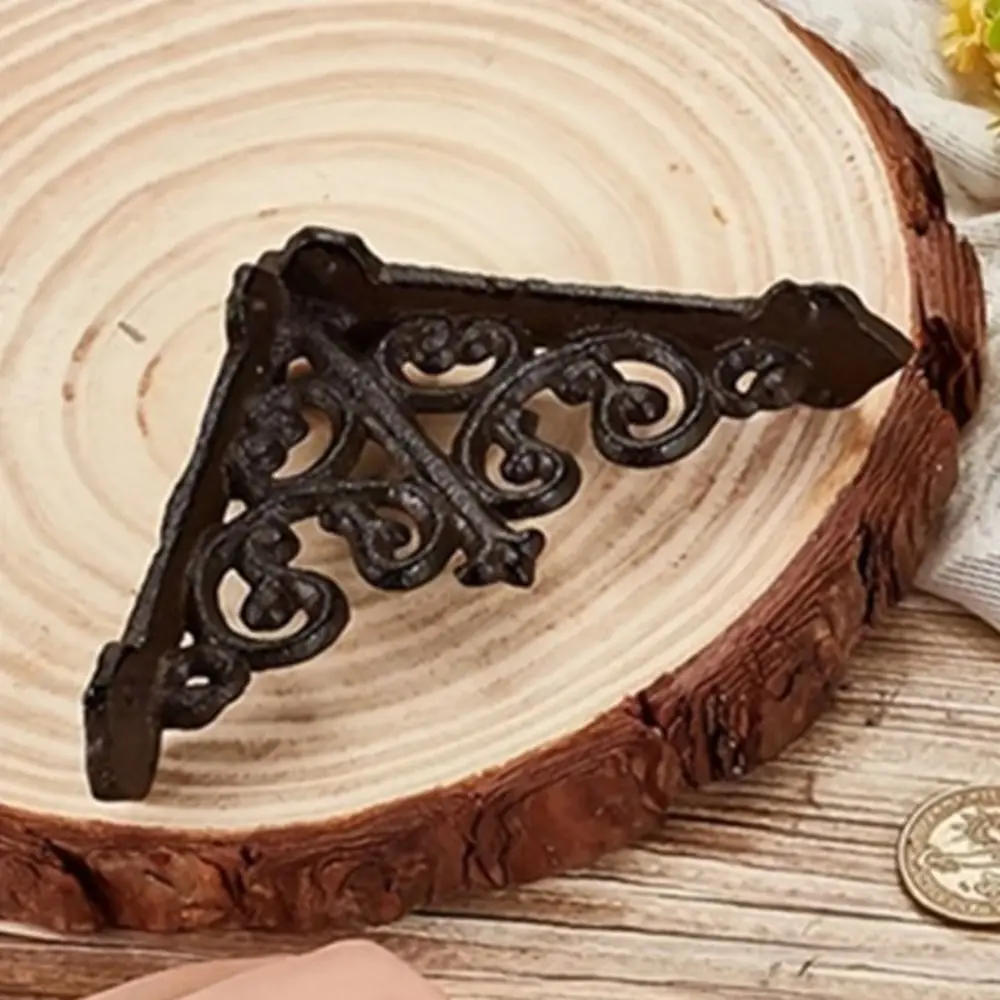 1PC Flower Shaped Cast Iron Right Angle Frame Iron Wall Panels Right Angle Support Bracket Kitchen Cast Iron Shelf Bracket