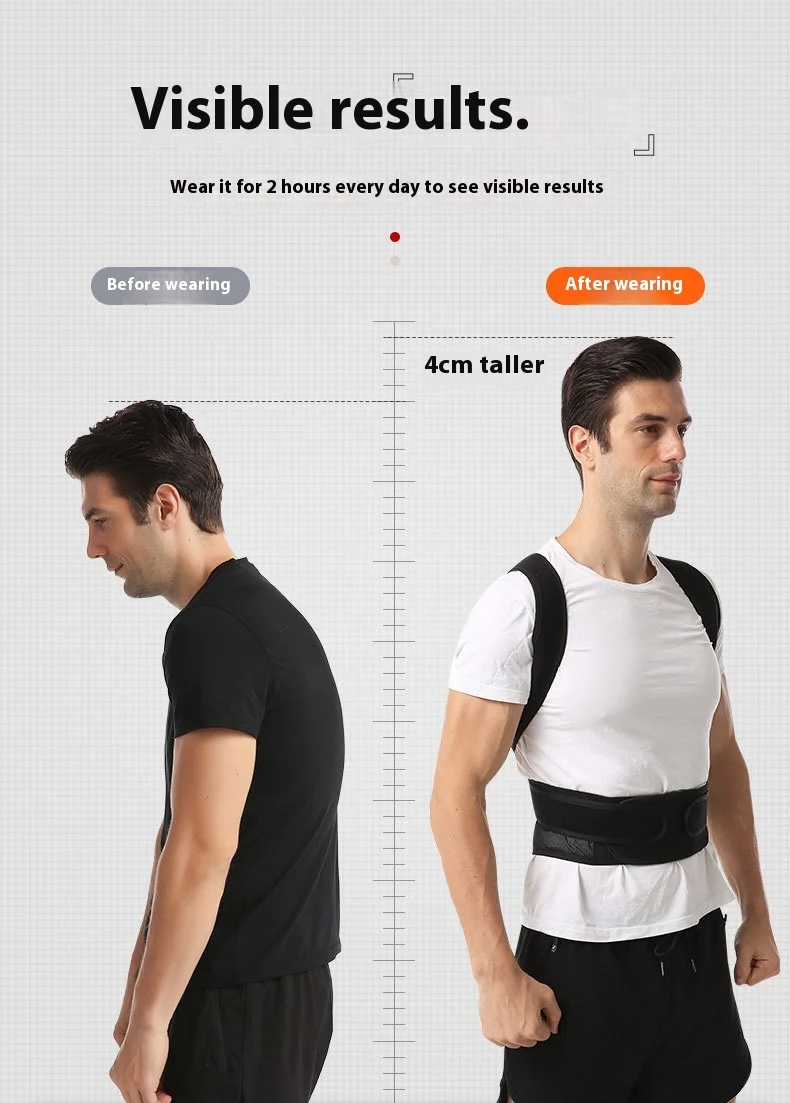 2026 Back Correction Belt for Men and Women Anti-hunchback and Chest Open Shoulder Corrector Sitting Posture Correction