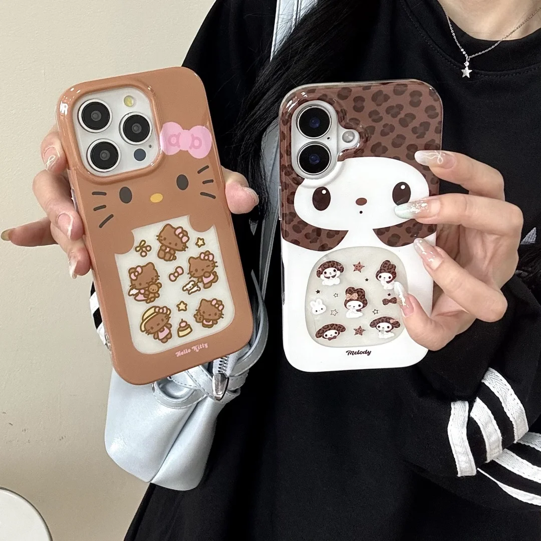 

Kawaii Anime Hello Kitty My Melody heart Graphic Phone Case For iphone 16 15 14 13 Pro Max Harajuku Cartoon Cute Lovely Cover