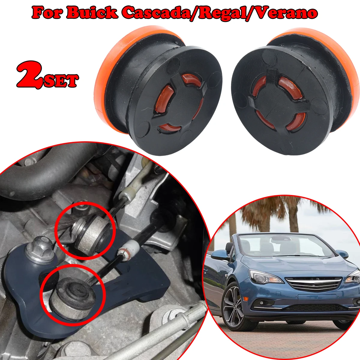

2set MT Gearbox Repair Kit For Buick Cascada 2013 Regal Verano Shifter Cable End Bushing Gearbox Linkage End Selector Connector