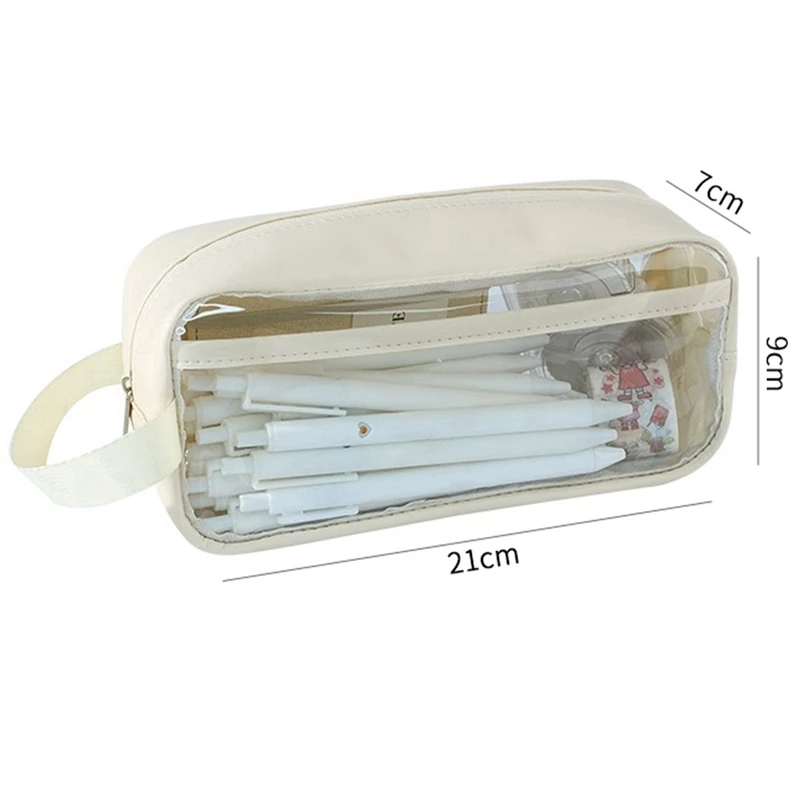 مجموعة واحدة من مقلمة شفافة مقلمة يابانية ذات سعة كبيرة للفتيات ذات قيمة عالية مقلمة بسيطة