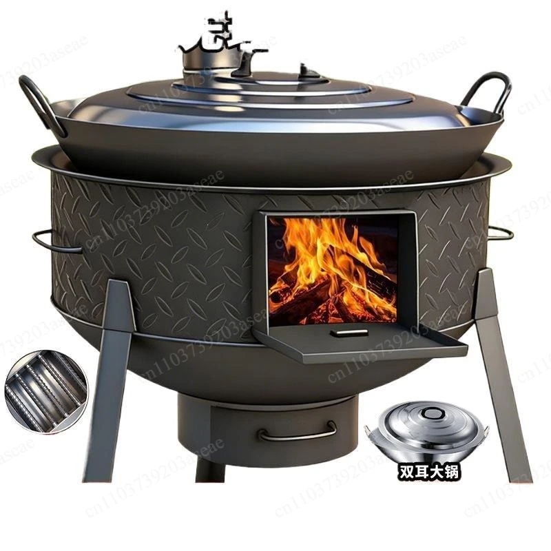 Rural wood stove, extra thick wood , outdoor patterned steel plate wood , iron  energy-saving , large